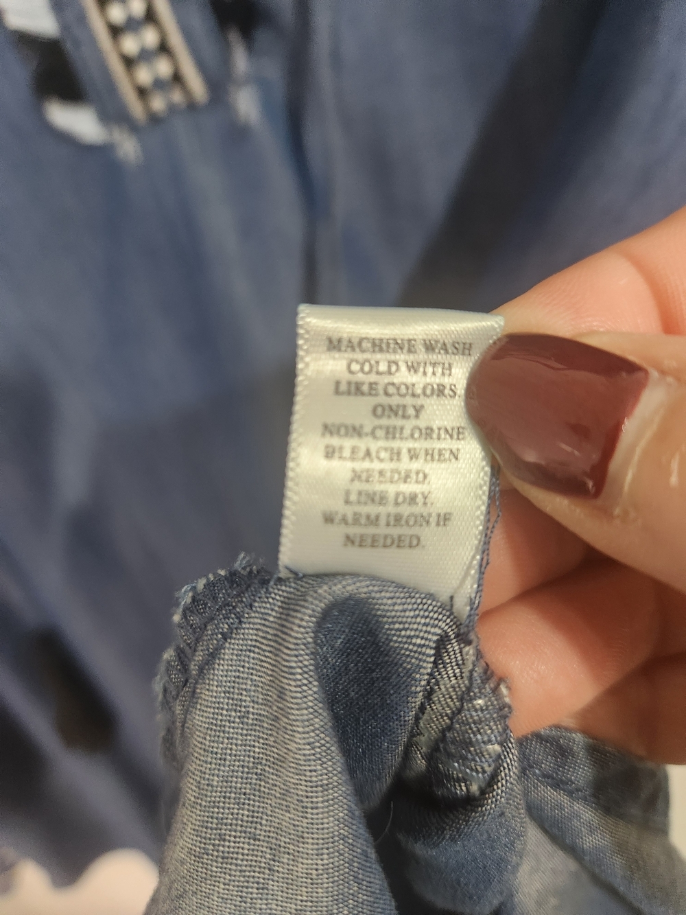 Alterd State Chambray Blouse, Size Large - Picture 4 of 7